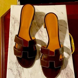 Hermès oasis sandals, Oran H sandals,Brown sz 40!!